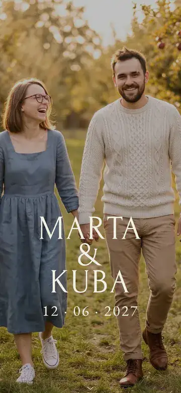 Okładka strony ślubnej: Marta i Kuba
