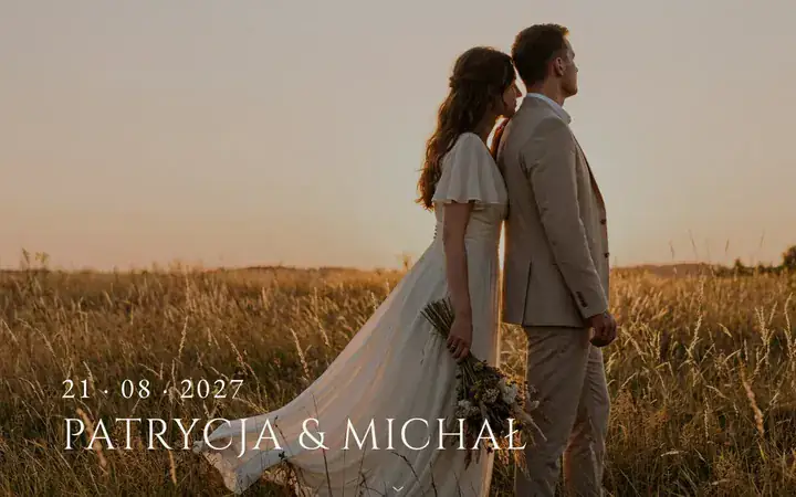 Okładka strony ślubnej: Patrycja i Michał
