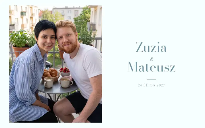 Okładka strony ślubnej: Zuzia i Mateusz